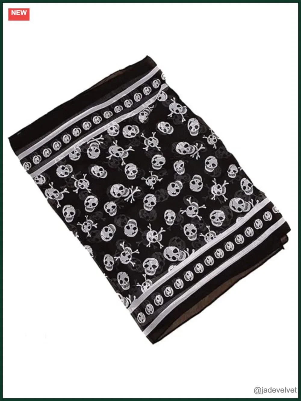 Soft Silky Poly Chiffon Skull Scarf 59